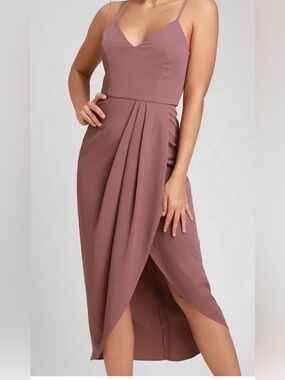 Lulu's Reinette Mauve Purple Midi Dress Women’s Medium Spaghetti Strap Dress